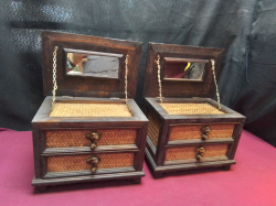 A Nice Pair of Wooden Elephant Jewelry Boxes. W.24 D.16 H.18 Cm.