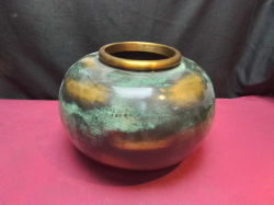 A Very Heavy Bronze Vase. W.26 H.18 Cm.