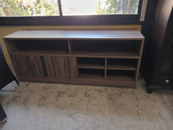 A Wooden TV Cabinet with shelf and drawer. D.40 L.150 H.60 Cm.