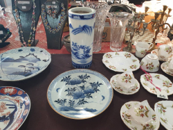 Two old 19th Century Oriental blue and white porcelain items. 
