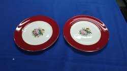 A pair of beautiful hand painted English Aynsley porcelain cabinet show plates. W.21 Cm.