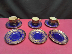 9 Pieces Crown Devon 3 Cups and 6 Saucers.