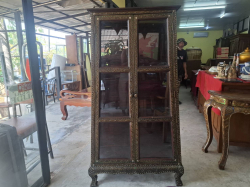A Thai Style 3 Shelf Glasses Cabinet H.151 W.69 D.36