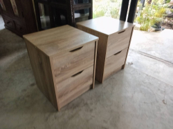 2  Index Bedside Table with 2 Drawer. D.39 W.40 H.53 Cm. 