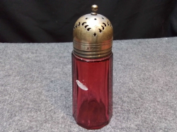 A Lovely Cranberry Salt Bottle. H.14 Cm.