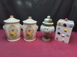4 Large Lidded Pots