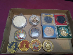 12 Large old Thai amulets 