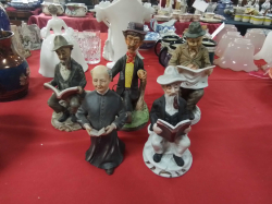 5 Bisque Figures  Mostly of Men reading Books.