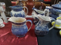 4 Blue and White Jugs ( Small A/F)