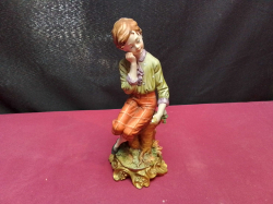 A Small Capodimonte Figure of A Young Boy (Leg A/F) W.8 H.19 Cm.