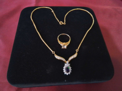 Beautiful gold Plated necklace and ring (size:55)