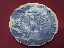 Old antique blue and white plant.