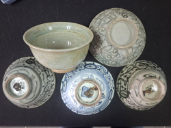 5 Antique Chinese porcelain rice bowls