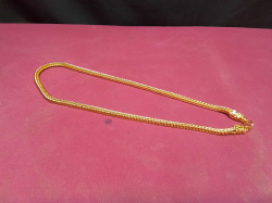 Gold Plated 4 Pillar 22inch Gents Dragon Headed Necklace. 