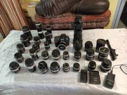 Nikon D810 with 29 Lenses including Zoon lanses, 3 Chargers and 1 Camera Stick.