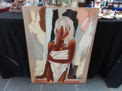 A Lovely Oil Painting of Stand Naked Lady 65x85 Cm.