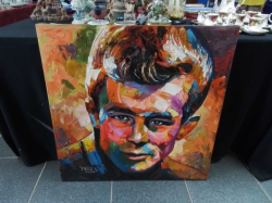 A Lovely Oil Painting of James Dean 80x80 Cm.