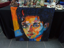 A Lovely Oil Painting of Michael Jackson  80x80 Cm.