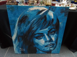 A Lovely Oil Painting of Sofia Loren 80x80 Cm.