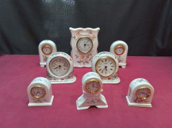 8 Various Clocks. Aynsley, Royal Winton, Royal Doulton and other.