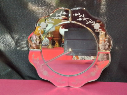 A Lovely Mirror Clock. W.31 Cm.