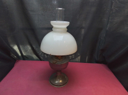 A Lovely Brass Oil Lamp. W.25 H.52 Cm.