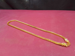 Gold Plated 4 Pillar 22-inch Gents Dragon Headed Necklace. 