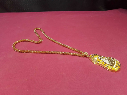 Gold Plated Rope Chain with Pendent. 