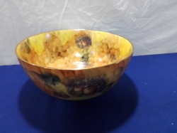 A Large Staffordshire  Bowl with hand painted  Fruit. W.24 H.11 Cm.