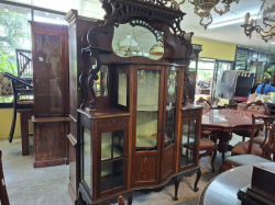An Edwardian Inlaid  Cabinet.W.140 D.43 H.212 Cm.