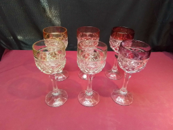 6x Bohemian colors glasses.