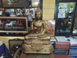 A Heavy Brass Buddha.W.65 H.100 Cm.