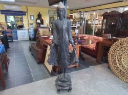 A Large Size Standing  Wooden Buddha on A Stand. W.177 W.63 Cm.