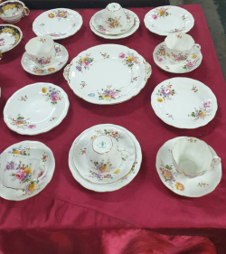 A beautiful Royal Crown Derby hand painted tea set All is indoor condition no chips no cracks
19 pieces