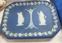 A very rare blue late 19th century Wedgwood plaque/tray 20x27 Cm.A beautiful collectors item