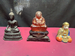 1 Thai Amulet,1 Chinese Amulet  W.11 H.15 Cm.and 1 Japanese Amulet.