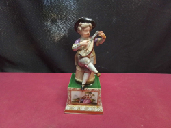 A Signed Dresden Figure (A/F Foot damaged) W.8 H.20 Cm.
