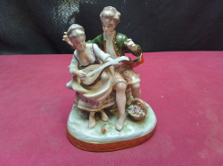 A Small German Figure Group Possibly Unterweissbch ( Hand Reglued) W.11 H.13 Cm.