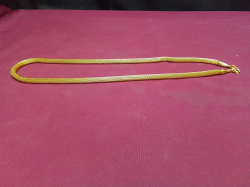 Gold Plated Mash Sifong Pattern Chain Necklace, 24inch. 