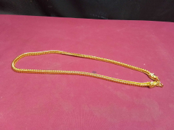 Gold Plated 4 Pillar 22-inch Gents Dragon Headed Necklace. 