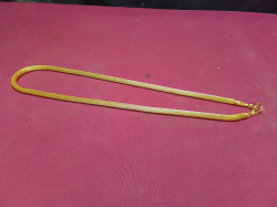 Gold Plated Mash Sifong Pattern Chain Necklace, 24inch. 