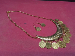 Bohemian Gypsy Ethnic Tribal Choker Necklace, with Statement Coin’s.