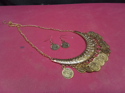 Bohemian Gypsy Ethnic Tribal Choker Necklace, with Statement Coin’s. 