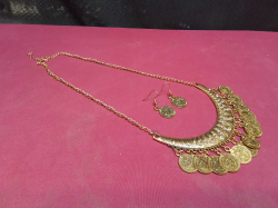 Bohemian Gypsy Ethnic Tribal Choker Necklace, with Statement Coin’s. 