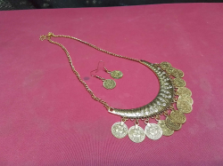 Bohemian Gypsy Ethnic Tribal Choker Necklace, with Statement Coin’s. 