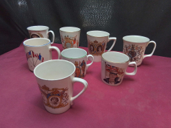 8 Old Commemorative Mugs and Variuos Dates Including 1937, 1945 and others.