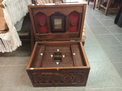 Large 19th Century Burmese Mandalay Box Chest with Fitted Interior. W.61 D.46 H.41 Cm. 