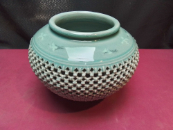 A Lovely Chinese Caledon Vase. W.24 H.18 Cm.