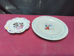 2 Disney items one Walt Disney 25th anniversary plate with Mickey mouse and one 25th year Anniversary plate with Mickey and Minnie mouse. W.14, 20 Cm.
