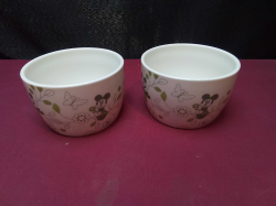 2x  Disney Mickey and Minnie bowls. W.10 H.6 Cm. 